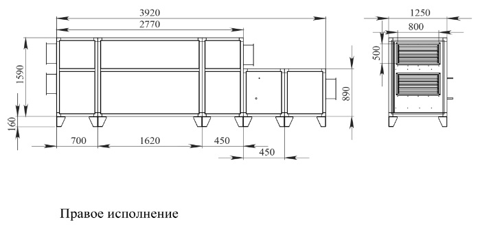 Габаритные и присоединительные размеры 6000 Lux RP W PB